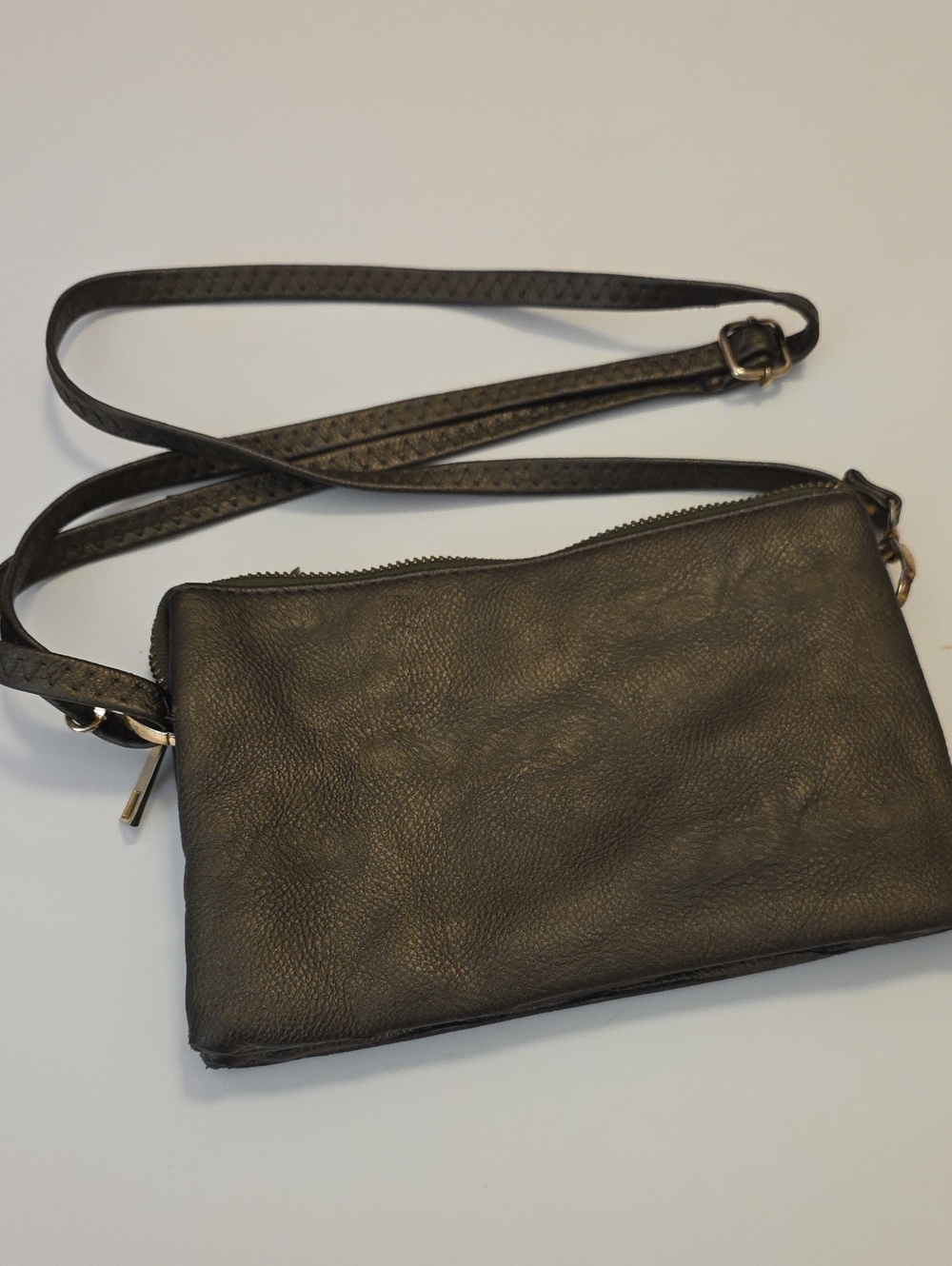 Source Unknown Black Leather Crossbody Bag